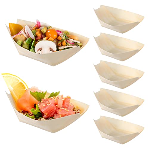 Operitacx 100 Stück Sushi-Boot-Serviertabletts 3 Zoll Sushi-Holz Für Lebensmittel Catering Partys Und Den Heimgebrauch von Operitacx