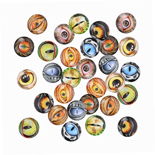 Operitacx 100 Stück Tieraugen Glasaufkleber Tiere Das Tierpflaster Schmuck Glaspflaster Schmuckzubehör DIY Schmuckversorgung Simulation Cabochon Tieraugenmuster Pflaster K5 Glas von Operitacx