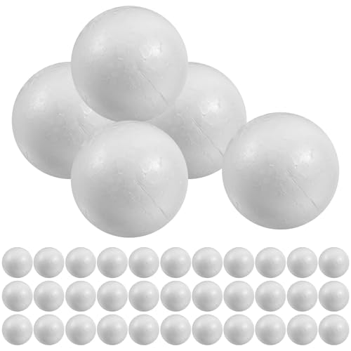 Operitacx 100 Stück Weihnachten Styroporkugeln, Weiß Feste Bälle Basteln, 6cm Durchmesser DIY Handwerk Modellierung für Basteln Modellbau Creativprojekte Bastelbedarf Hochzeit Ostern Festival(3CM) von Operitacx
