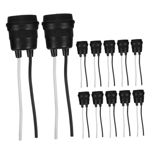 Operitacx 12 Stück Lampenfassung Schwarz mit Flexiblem Kabel Robuste Schraubfassung für Außenbereich und Feuchte Umgebungen Langlebig und Installieren für Garten und Industrie Operitacx 12 Stück Lampenfassung Schwarz mit Flexiblem Kabel Robuste Schraubfassung für Außenbereich und Feuchte Umgebungen Langlebig und Installieren für Garten und Industrie von Operitacx