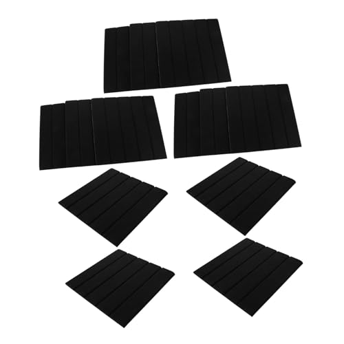Operitacx 12 Stück Selbstklebende Akustikpaneele Schwarz Vertikal Streifen Schalldämmung Wandabsorber für Heimkino Büro Studio Professionelle Geräuschreduzierung von Operitacx