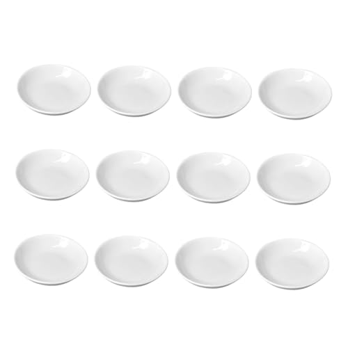 Operitacx 12 Stück Teiliges Keramik Ink Dish Langlebige Weiße Porzellan Tintenpalette mit Glatter Oberfläche Praktische Schreib und Malpalette für Kalligraphie und Aquarell Leicht zu von Operitacx