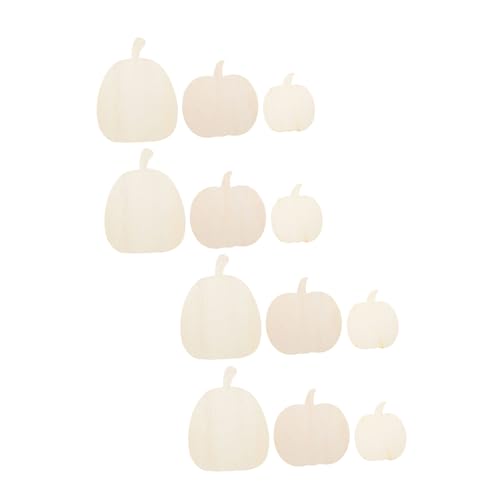 Operitacx 12 Stück Teiliges Rustikale Holz kürbis dekorationen Unbemalte Nachhaltige Holz kürbisformen für DIY Herbstbasteln Vintage Thanksgiving Party Zubehör Wiederverwendbare von Operitacx