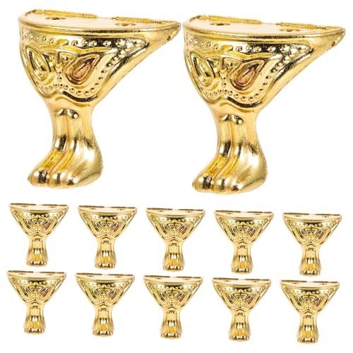 Operitacx 12 Stück Teiliges Zinklegierung Schmuckbox Eckschutz Vintage Dekorative Möbelfüße Für Holztruhen Schmuckschatullen Geschenkboxen Antike Kastenbeine Rustikal von Operitacx