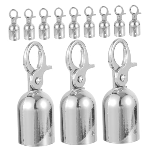 Operitacx 12 Stück Zubehör für Isolationsgürtel Stützen, Seilhaken Seilzubehör Metall Snap Hook Clip. Seilendkappen mit Haken Kleiner Karabinerhaken aus Legierung Zinklegierung Silber von Operitacx