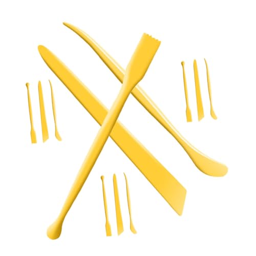 Operitacx 12St Tonschneider Clay Tools ton Werkzeug Set Lufttrockene Tonglasur Töpferwerkzeuge Töpfer-Werkzeugset Tonmodell-Werkzeugsatz Tonglasur für lufttrocknenden Ton Plastik Yellow von Operitacx