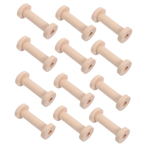Operitacx 15 Stück Retro -wickelspule Garnrollen Wiederverwendbare Spulen Garnhalter Leere Spulen Garnspule Leere Garnrolle Nähgarnständer Runde Vintage-nähen Holz Beige von Operitacx