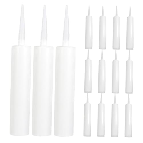 Operitacx 15 Stück Teiliges Leere Kartuschen zum Abdichten Wiederverwendbare Weiße Dichtungstuben für Fliesen und Reparaturen Befüllbare Caulking Tubes Robust und Vielseitig für Bad und von Operitacx