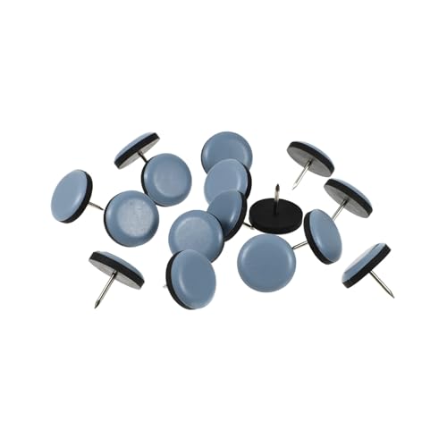 Operitacx 16 Stück Teiliges Möbelgleiter mit Nägeln Rund Blau Robuste Bodenschutz Pads für Stuhlbeine Kratzfeste und Geräuschdämpfende Gleiter für Parkett Vinyl und Fliesen Einfache Montage von Operitacx