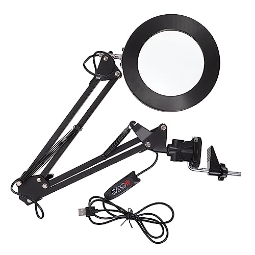 Operitacx 1Satz LED Vergrößerungslampe mit Stabilem Schreibtischdesign Praktische Lupe für Reparaturarbeiten Einstellbare Helligkeit für Büro und Zuhause Langlebig von Operitacx
