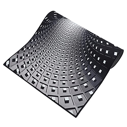 Operitacx 1stk Illusionsbodenmatte 3D-teppiche Optische Täuschung Visueller Täuschungsteppich Bereichen Teppich Teppich 3D Visuelle Bodenmatte Weiß Kaffetisch Polyester (Polyester) Tischset von Operitacx