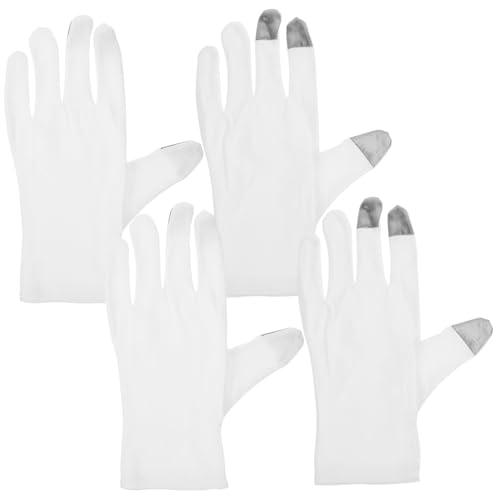 Operitacx 2 Paare Dünne Weiße Baumwollhandschuhe mit Touchscreen Funktion Atmungsaktive Arbeitshandschuhe für Damen und Herren Vielseitige Leichte Handschuhe für Garten und Alltag von Operitacx
