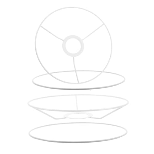 Operitacx 2 Paare Runde Vintage Lampenschirmhalter aus Metall mit Sockel Stabiles DIY Gestell für Tisch Steh Pendelleuchten für Kreative Beleuchtung und Harmonisches Wohnambiente von Operitacx