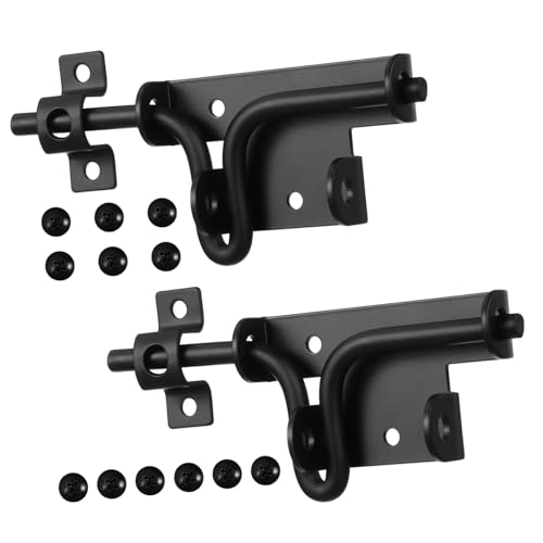 Operitacx 2 Robuster Schiebetür-riegel aus Eisen Schwer Belastbar Geräuschloser Torschlossriegel für Holztore Wetterfest Sichere Verriegelung für Garten Außentore Links Rechtsseitig von Operitacx