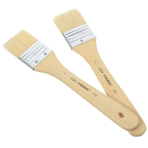 Operitacx 2 Stück Ölgemälde Werkzeug Aus Holz Mit Kurzem Griff Malset Für Künstler Und Schüler Große Borsten Für Aquarell Und Öl Operitacx 2 Stück Ölgemälde Werkzeug Aus Holz Mit Kurzem Griff Malset Für Künstler Und Schüler Große Borsten Für Aquarell Und Öl von Operitacx