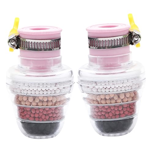 Operitacx 2 STÜCK Wasserhahn Wasserfilter mit Lagiger Filtration Spritz Design Spart Wasser Geeignet für Kaltes und Warmes Wasser bis Fixierring Rosa von Operitacx