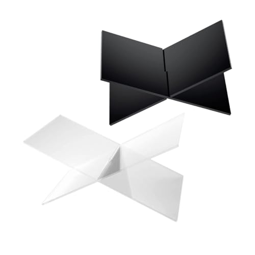 Operitacx 2 Sätze Acryl Buchhalter Transparent Schwarz Moderner Platzsparender Aufsteller für Offene Bücher Kochbücher Magazine Bibeln Schreibtisch Küchentischständer von Operitacx
