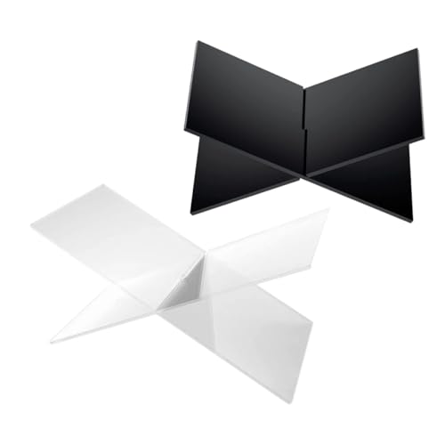 Operitacx 2 Sätze Acryl Buchhalter Transparent und Schwarz Offenes Buchdisplay für Küche Rezeptbücher Zeitschriften Bibelständer für Schreibtisch und Wohnzimmertisch Stilvolles Design für von Operitacx