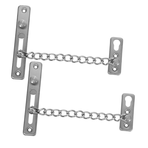 Operitacx 2 Sätze Edelstahl Türkette Schwere Sicherheitskette mit Anti-diebstahlfunktion Kratzfest Korrosionsbeständig Kompakt und Unauffällig für Haus Hotel und Fensterabsicherung von Operitacx