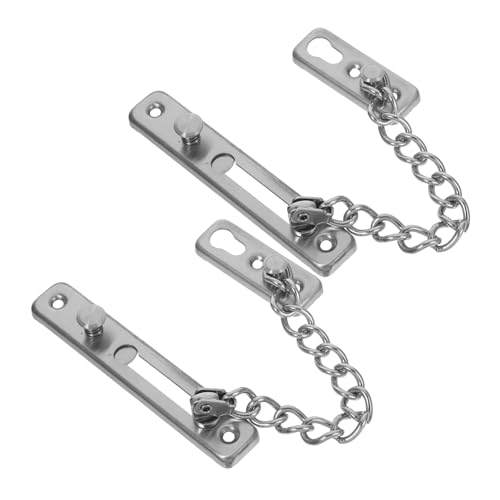Operitacx 2 Sätze Edelstahl Türkette Sicherheitskette mit Anti-diebstahl Funktion Kompakt und Robust Einfache Montage Langlebige Innentür-verriegelung für Fenster und Haustür von Operitacx