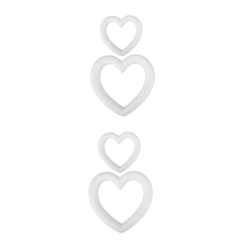 Operitacx 2 Sätze Schaumstoff Herzen DIY Formen Unbemalte Herzförmige Wreaths Für Hochzeiten Valentinstag Und Bastelprojekte 2 Stücke * 2 von Operitacx