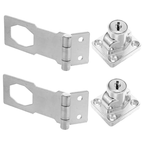 Operitacx 2 Satz Edelstahl Hasp Lock mit Schlüssel Verstärktes Rostfreies Sicherheitsschloss für Werkzeugkästen Türen Tore Außen Hohe Diebstahlsicherung Langlebig und Korrosionsbeständig von Operitacx