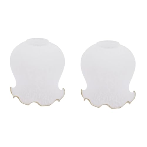 Operitacx 2 Stück Blumenförmiger Lampenschirm Frosted für Deckenleuchten Eleganter Wandschirm für Wohnzimmer Schlafzimmer Esszimmer und Cafés Langlebig und Augenschonend von Operitacx