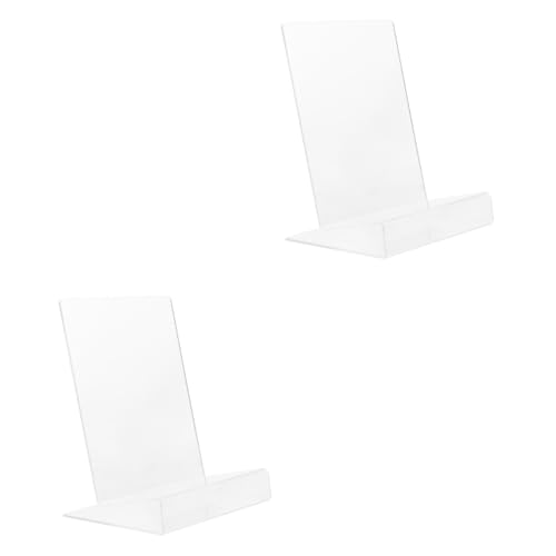 Operitacx 2 Stück Buchdisplay Stand Transparente Buchstütze für Schreibtisch Regal Stabiler Buchhalter für Bibliotheken und Geschäfte Installieren Hochtransparent Form von Operitacx