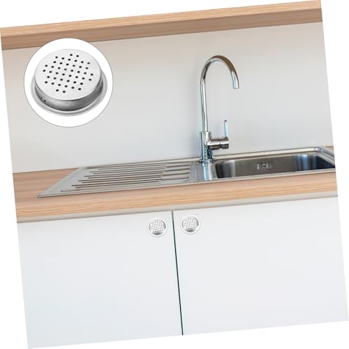 Operitacx 2 Stück Edelstahl Luftventil Abdeckung Rundes Lüftungsgitter Möbel Luftloch Ventilationsabdeckung für Schränke und Möbel zur Luftzirkulation und Belüftung von Operitacx