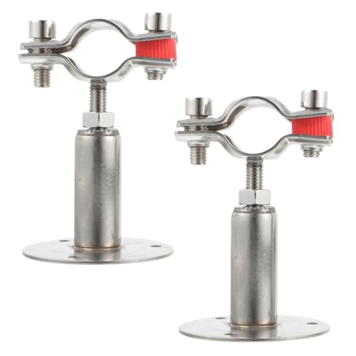 Operitacx 2 Stück Edelstahl Rohrhalterung Verstellbar Rohrschelle Wand Deckenmontage Schwere Ausführung Rohrbefestigung Metall Rohrhalter mit Höhenverstellung für Wasserrohre von Operitacx