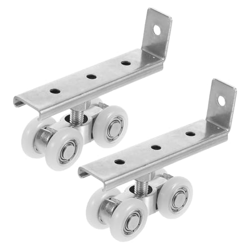 Operitacx 2 Stück Edelstahl Schiebetür Laufrad mit Silent-dämpfung Leise Laufrollen für Holz Glas Schränke Einfache Montage für Küchen Kleiderschranktüren von Operitacx