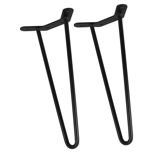 Operitacx 2 Stück Einfache Tischbeine Schreibtisch Kleine Tischbeine Möbelbeine Beine Für Couchtisch Haarnadel-tischbeine Haarnadelbeine Esstischbeine Kurze Tischbeine Schwarz Metall von Operitacx