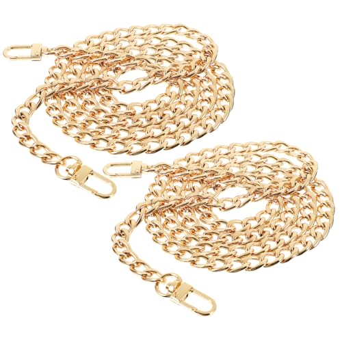 Operitacx 2 Stück Goldene Umhängetaschenkette Gerade Goldfarben 120 cm + Türschnalle 2 Stück Sitzhalter Blockiergurte Taschenketten Für Handtaschen Kettenverlängerung von Operitacx