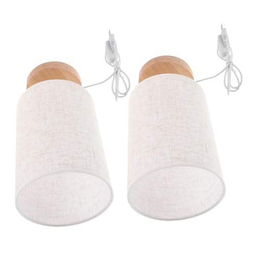 Operitacx 2 Stück Nachttischlampe im Nordic Stil Vintage Holzfuß Dimmbar Moderne LED Tischlampe für Schlafzimmer und Wohnzimmer Warmes Licht für Entspannte von Operitacx