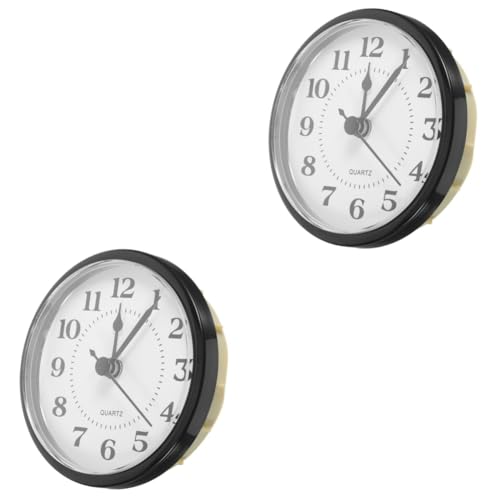 Operitacx 2 Stück Quarzuhr Zifferblatteinsatz Taktmechanismen Hände Uhr mit Quarzwerk Ersatz Uhreinsätze 90mm Miniaturuhren zum Basteln Miniatur-Zifferblatt Uhr einsetzen PVC von Operitacx