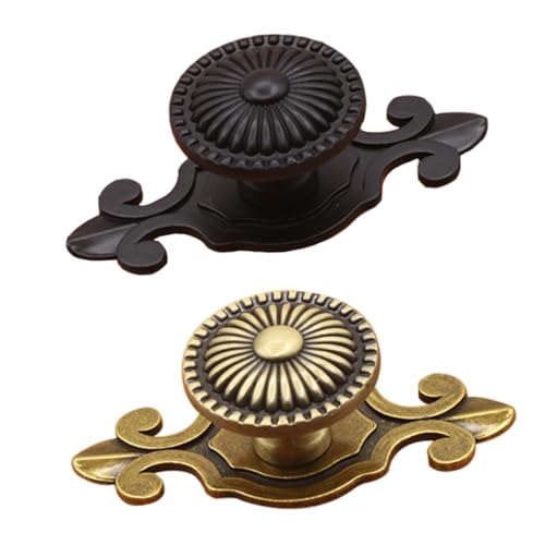 Operitacx 2 Stück Retro Türknöpfe aus Zinklegierung Antike Runde Möbelgriffe mit Glatter Oberfläche und Korrosionsbeständigem Finish Dekorative Schrankgriffe für Türen Robust und Langlebig von Operitacx