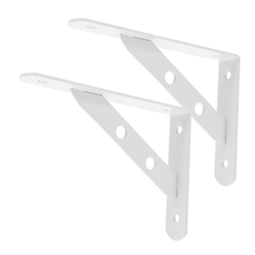 Operitacx 2 Stück Schwerlast Regalhalter aus Robustem Eisen Weiße Dicke Wandhalterung mit Schrauben Minimalistischer Stil für Hängeregale Stabile Wandmontage Platzsparende Lösung für Küche von Operitacx