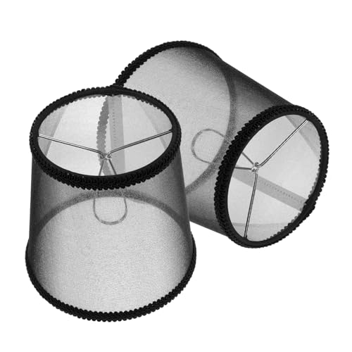 Operitacx 2 Stück Stoff Lampenschirm Ersatz Lampenabdeckung Clip Lamp Shade Cover für Wohnzimmer Schlafzimmer Decken und Wandleuchten Weiches Licht Einfache Montage Transparent Schwarzer von Operitacx