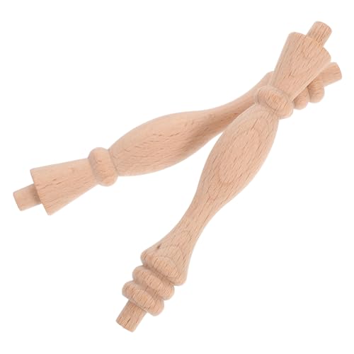 Operitacx 2 Stück Teiliges Holzbaluster Spindeln mit Römischem Säulenkopf Massive Treppendekoration aus Unbehandeltem Geländerverzierung für Möbel und Innentreppen von Operitacx