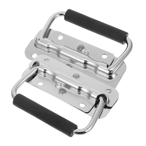 Operitacx 2 Stück Teiliges Koffergriffe Robuste Tragegriffe Ergonomisch Klappbar für Industrie und Werkzeugkisten Einfache Montage Langlebige Boxgriffe von Operitacx