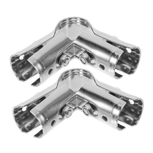 Operitacx 2 Stück Teiliges Stahlrohr Rohrverbinder Gebogenes Dreiwege Rohrklemmen Adapter Rostfreie Metall Rohrschellen Korrosionsbeständig Schnelle Montage für Gewächshaus und Möbelbau von Operitacx