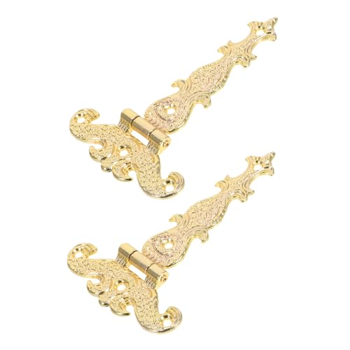Operitacx 2 Stück Teiliges Vintage Metall T-form Scharniere mit Kunstvollem Blumenmuster Langlebige Antike Möbelscharniere für Holzkisten Schränke Truhen und Garderoben Dekorative Beschläge von Operitacx