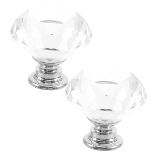 Operitacx 2 Stück Transparente Schrankgriffe mit Elegantem Design Einfache Montage Vielseitig für Schränke Schubladen Kleiderschränke Stilvoller Glanz für Küchenmöbel und Wohnräume von Operitacx