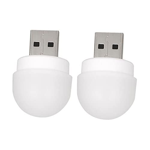 Operitacx 2 Stück USB-Nachtlicht Lampen LED tragbare Lampe Kindergartennachtlicht notfall USB lichter Mini-Nachtlicht USB-Leuchten Mini Notbeleuchtung Nachtlampe am Krankenbett Abs Weiß von Operitacx