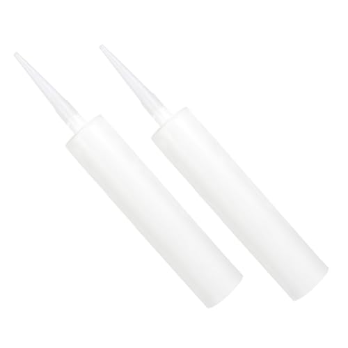 Operitacx 2 Stück Weiße Kunststoff Kartuschen Nachfüllbar Leere Dichtstoff Tuben Wiederverwendbar Für Fliesen Glas Reparaturen Präzise Abdichtung Innen Außen von Operitacx