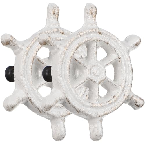 Schrankknöpfe mit maritimem Design: Weißer Ruder-Schubladengriff - Gusseisenknöpfe für Schränke und Kommoden von Operitacx