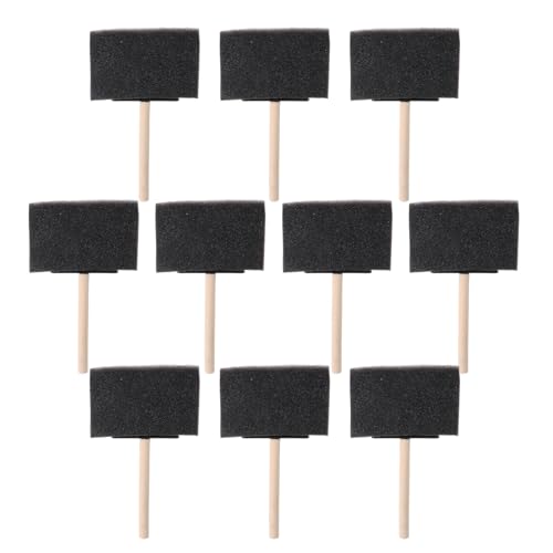 Operitacx 20 STK Schwammbürste mit Holzgriff Schwammbürste selber Machen Schwammbürste mit abgeschrägter Spitze schwämme Malpinsel mit Holzgriff Kunstprojekt liefert Pinsel Graffiti Werkzeug von Operitacx