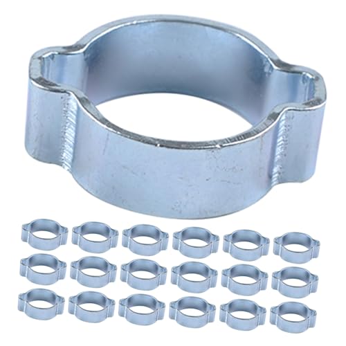 Operitacx 20 Stück Doppelte Ohr-schlauchschellen aus Kohlenstoffstahl Rohrklemmen mit Gleichmäßiger Druckverteilung Robuste Rohrschellen für Schlauch Rohrverbindungen Langlebige von Operitacx