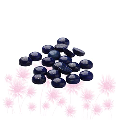 Operitacx 20 Stück Teiliges Cabochons mit Lapis Stein Halbrund Flacher Schmuckstein für DIY Schmuckherstellung Uhr Bild und Deko Zubehör Einzigartiges Muster von Operitacx