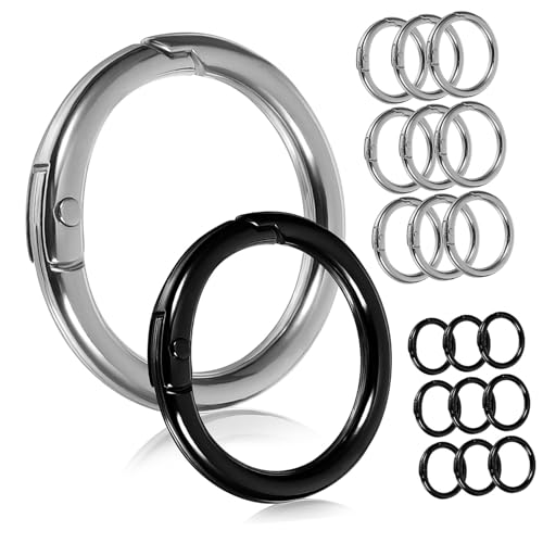 Operitacx 20 Stück Teiliges Runde Schlüsselringe aus Metalllegierung Stabile Federring karabiner in Silber und Schwarz Vielseitig für DIY Bastelbedarf Schmuckherstellung und Operitacx 20 Stück Teiliges Runde Schlüsselringe aus Metalllegierung Stabile Federring karabiner in Silber und Schwarz Vielseitig für DIY Bastelbedarf Schmuckherstellung und von Operitacx